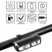Tuttio Super Bright LED Bike Light USB Rechargeable Bicycle Headlight - Image 3